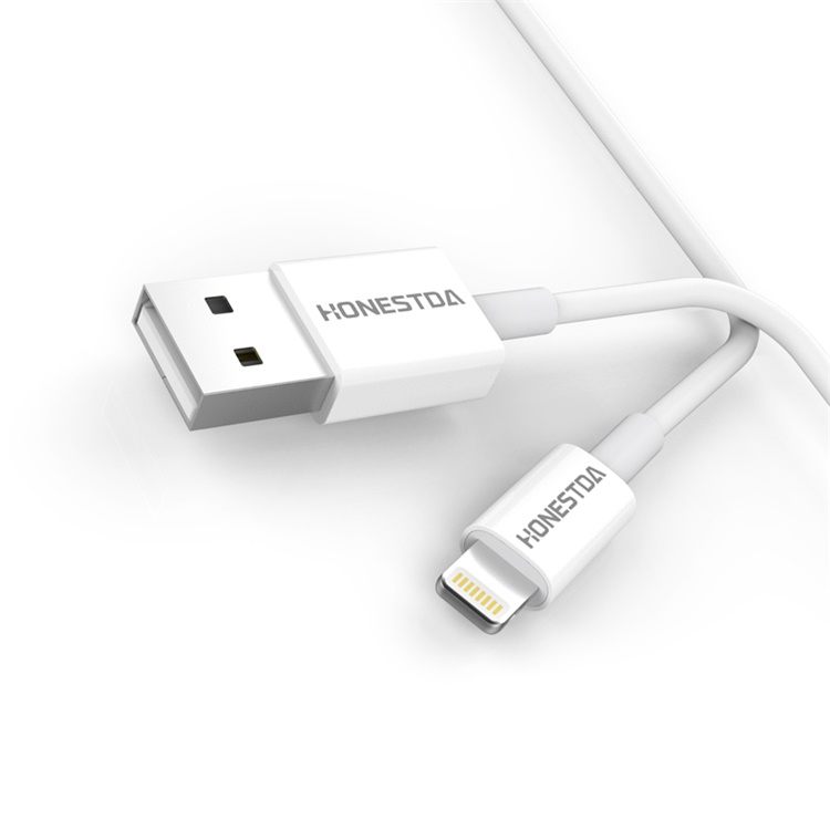 HONESTDA 苹果6接口1米数据线 USB充电器线 iPhone7数据线 iPhone5s iPhone7s plus ipad4数据充电器线 TL008 白色